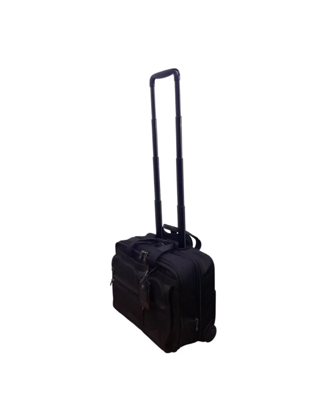 Tumi Men’s Black Ballistic Nylon Rolling Expandable Carry-On Travel Luggage
